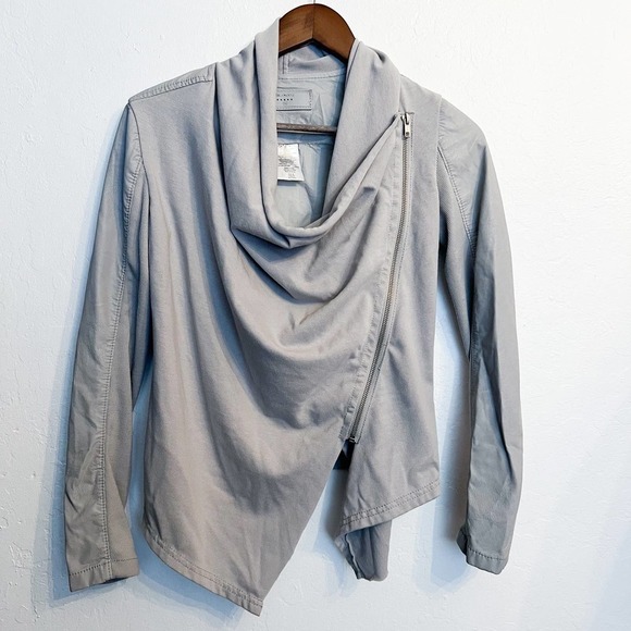 Blank NYC Anthropologie Faux Leather Cotton Moto Jacket Zip Stretch XS - Picture 1 of 5